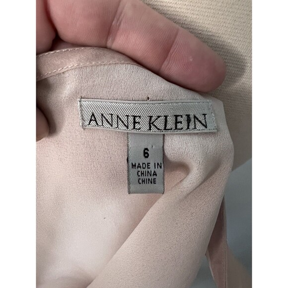 Vintage 80's Anne Klein Women's Pink Silk Floral Embroidered Tank Size 6 - Picture 8 of 10